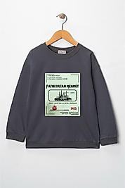 Erkek Çocuk "Fatih Sultan Mehmet" Padişah Baskılı Pamuklu Sweat