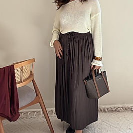 Kırışık etek acı kahve