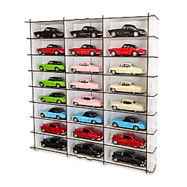 1/32 Hotwheels Matchbox Oyuncak Hobi  24 Araçlık 1:32 Model Araç Rafı,Kapaksız Standard Model Beyaz