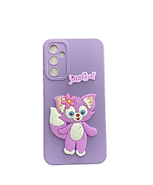 Samsung Galaxy A34 3D Linabell Kedi Kabartmalı Telefon Kılıfı Mor