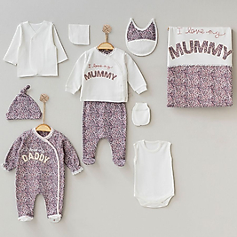 Mummy Desen Kutulu 10lu Hastane Çıkış Seti