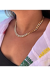 Gold Renk Zincir Vıp Kolye 002