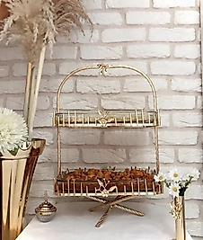 2 KATLI BORCAM SUNUMLUK KÜÇÜK BOY GOLD
