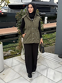 Kapitone şişme yelek/haki