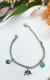 Fil Detaylı Çelik Bileklik (SILVER)
