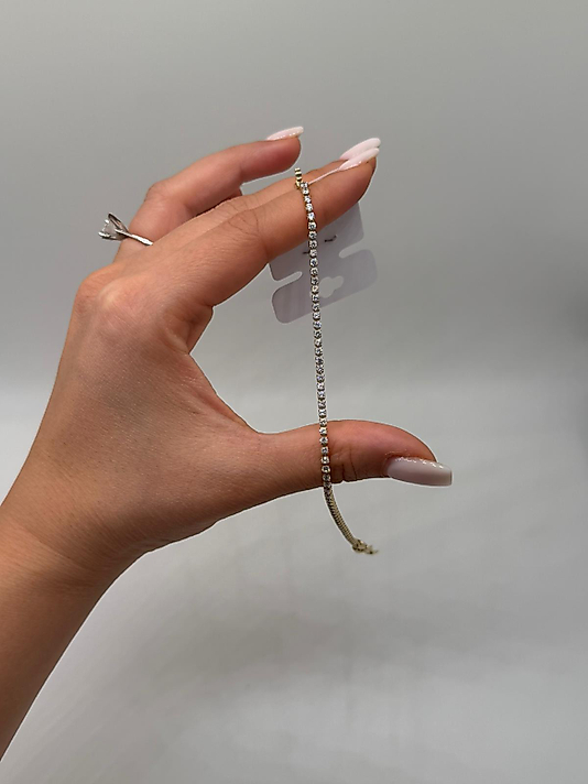 Xuping Gold İnce Zirkon Tenis Bileklik