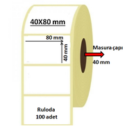 40X80 MM TERMAL ETİKET 1000 Lİ SARIM