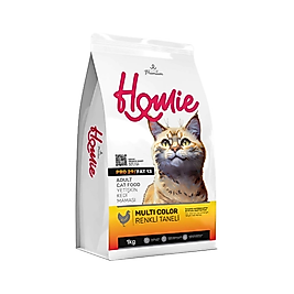 Homie Multi Color Renkli Taneli Tavuk Etli Yetişkin Kedi Maması (1 kg)