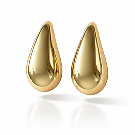 Özel Seri Çelik Gold  Damla Küpe