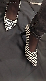 zigzag desnli koton kumas ayakkabı