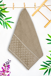 EL-Yüz-Havlusu-Yoncagül Motif Jakarlı-Kahve-enex life