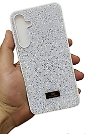 Samsung Galaxy A55 Taşlı Telefon Kılıfı Beyaz