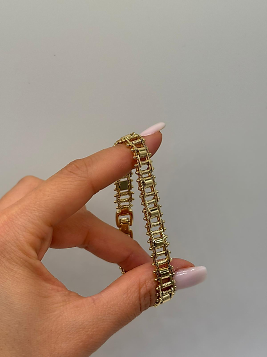 Xuping Gold Renk Mimari Form Detaylı Bileklik