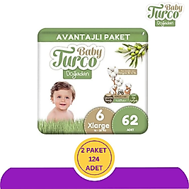 Baby Turco Bebek Bezi 6 Numara 62'li (124 adet)