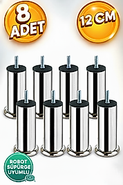 12Cm Mobilya Ayağı M8 İnce Diş 8 Adet (Lütfen Diş Ölçünüze Dikkat Ederek Alınız)