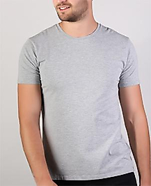 STAR Sıfır Yaka GRİ Pamuk Penye T-Shirt