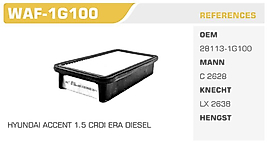 HAVA FİLTRESİ  HYUNDAI ACCENT 1.5 CRDI ERA DIESEL