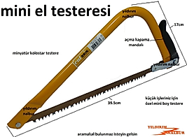 MİNİ KOLOSTAR ODUN KESME AĞAÇ KESME TESTERESİ MİNYATÜR BOY HOBİ TESTERE