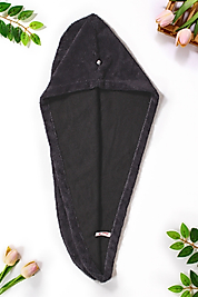 Düğmeli Siyah Havlu Bone