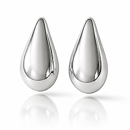 Özel Seri Çelik Gümüş Renk  Damla Küpe