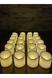 Ledli Mum Tealight Işıklı Dumansız Alevli Sarı Led Mum Pilli 24 Adet Pil Dahil