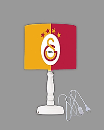 Minibabyrooms Galatasaray Parçalı Desenli Ahşap Oyma Ayak Abajur