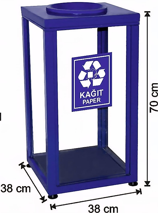 100 LT KIRILMAZ ŞEFFAF CAMLI GERİ DÖNÜŞÜM ÇÖP KOVASI