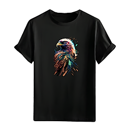 Kartal Baskılı Oversize Unisex Tişört