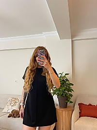 Oysh Modal Siyah Elbise-Tunik
