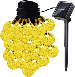 Güneş Solar Enerjili Dize 50 Top Led Işık Bahçe Teras Balkon Aydınlatma LED 7 Metre