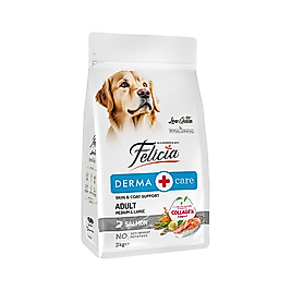 Felicia Derma Care Hipoalerjenik Az Tahıllı ve Somonlu Yetişkin Köpek Maması (3 kg)