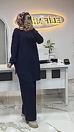 CEP DETAYLI OYSHO TAKIM LACİVERT