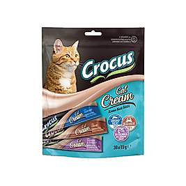 Crocus Somon Karides ve Yengeç Aromalı Sıvı Kedi Ödül Maması 30 x 15 g