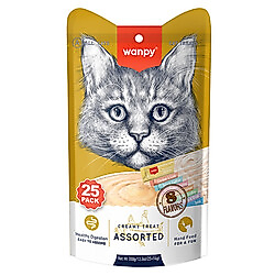 Wanpy Assorted Karışık Likit Creamy Kedi Ödülü 25 x 14 Gr