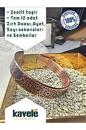 Ham Saf Bakır Full Koruma Zırhlı Motifli Özel Kumlu Bileklik 17 Cm 35-40gr