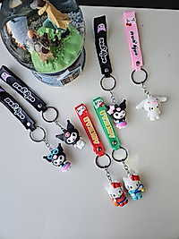 Sevimli Karakter Kuromi Hello Kitty Silikon Anahtarlık