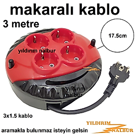 MAKARA KABLO 3 METRE 3X1,5 KABLO SEYYAR KABLO ÜÇ METRE