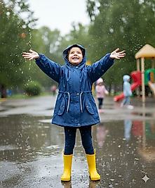 5 - 8 Yaş Arası Kız Çocuk Smile Desenli Trençkot Yağmurluk