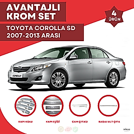 Toyota Corolla SD Avantajlı Krom Set 2007-2013 Arası 4-Ürün- Paslanmaz Çelik