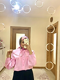 Bebe Yaka İncili Etek Üstü Gömlek - Pembe