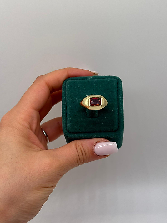 Zarif Bordo Taşlı Xuping Yüzük