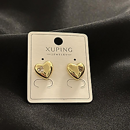 Xuping Kalp Detaylı Gold Çelik Küpe