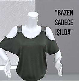 gümüş askı detaylı bluz