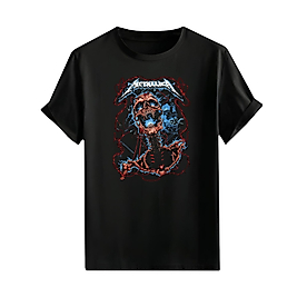 Rock and Roll & Metallica Tarzı Baskılı Oversize Unisex Tişört
