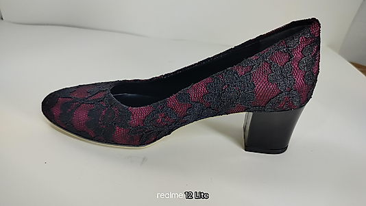 Saten dantel detaylı bordo abiye ayakkabı