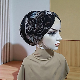 Tüllü desenli dolgulu bone