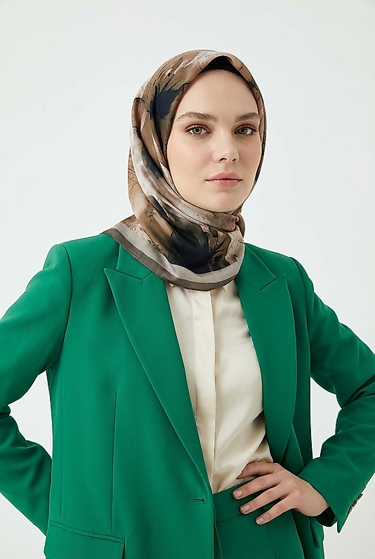 Spring Eşarp Pastel Çiçekli Desen Yeni