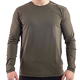 VAV WEAR Outdoor Uzun Kollu T-Shirt Basic Pamuklu Erkek BASETI04 - Haki