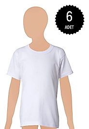 Gümüş 3022 Erkek Çocuk Penye Sıfır Yaka Atlet 6 lı Paket