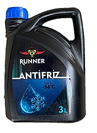 RUNNER 3 LİTRE -56 DERECE ORGANİK MAVİ ANTİFİRİZ